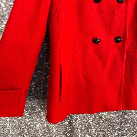 Banana Republic Red Jacket‎ W/ Branded Metal Buttons and Chain Hanger - Picture 2 of 8
